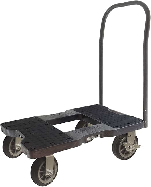 1500 LB ALL-TERRAIN BLACK OPS PUSH CART with Steel Frame, 6 inch Casters, Push Bar and optional E-Strap Attachment