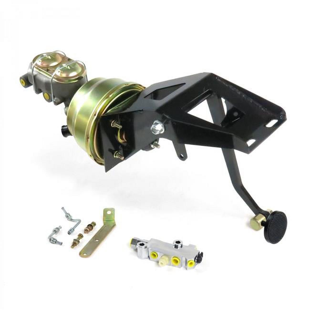 Helix Suspension Brakes & Steering  53-56 Ford Truck Firewall 7 in. Dual Brake Pedal Kit Adjustable Disc & Disc 3 in. Black Pad