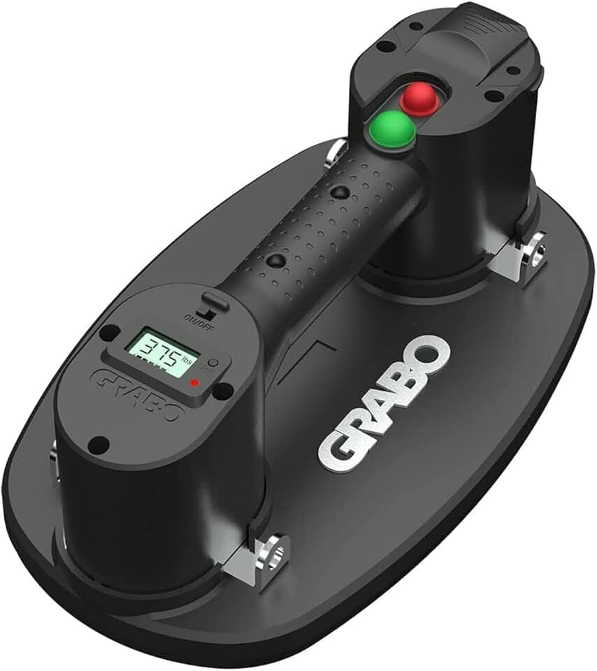 GRABO Pro-Lifter Heavy Lift, 20 Liter Pumping Capacity, Versatile, and Tested Electric Suction Cup with Run Status Indicator and Rubber Foam Seal