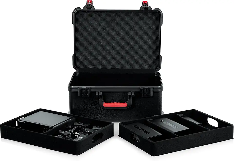 Gator Cases Molded Flight Case for (7) Wireless Microphones and Accessories with TSA Approved Locking Latch (GTSA-MICW7)