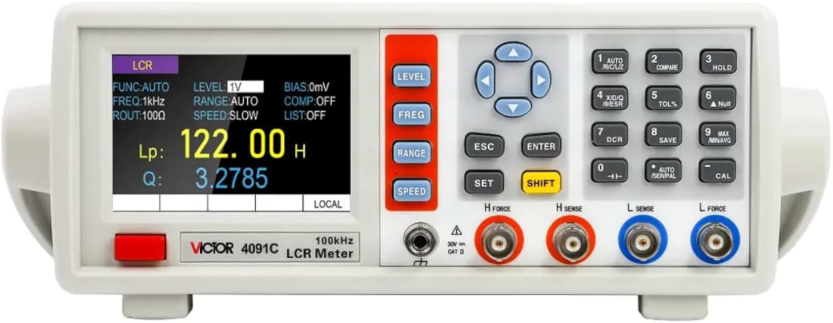 4090 Digital LCR Meter 10-100KHz Desktop Capacitance Resistance Impedance Inductance Measure Instrument Electric Bridge Component (4091C)