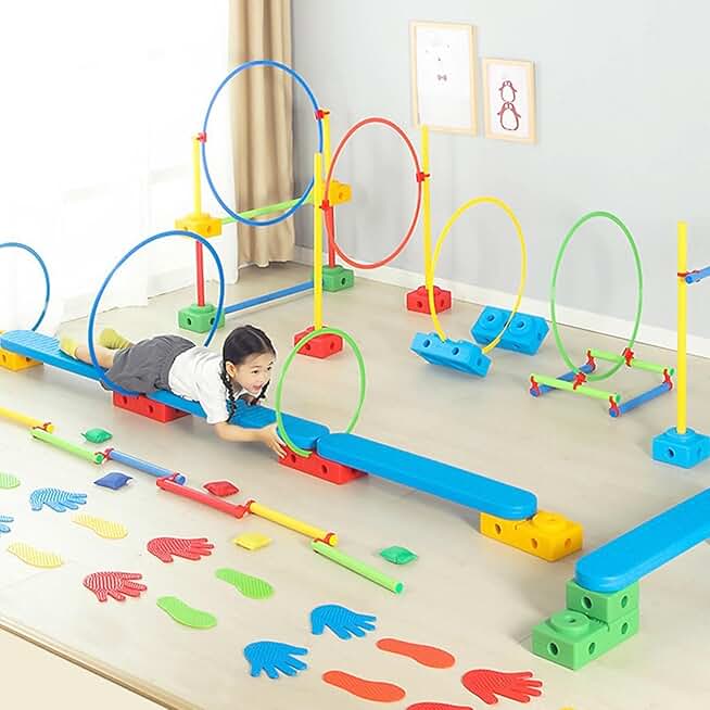 Children's Obstacle Course, Children's Outdoor Games for Indoor Co-ordinated Playground Birthday Party Carnival Games