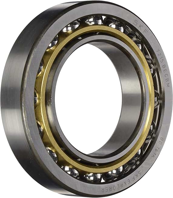 7216 BECBM Light Series Angular Contact Ball Bearing, Universal Mounting, ABEC 1 Precision, 40° Contact Angle, Open, Brass Cage, Normal Clearance, 80mm Bore, 140mm OD, 26mm Width