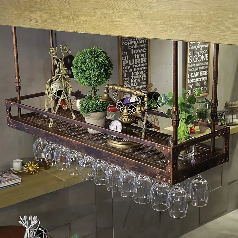 Wine Glass Rack,Shelf Wine Glass Holder,Champagne Glass Rack,Glassware Rack Wine Rack,Goblet Glass Rack,Glassware Wine Rack (Color : A, Size : 120 35cm)