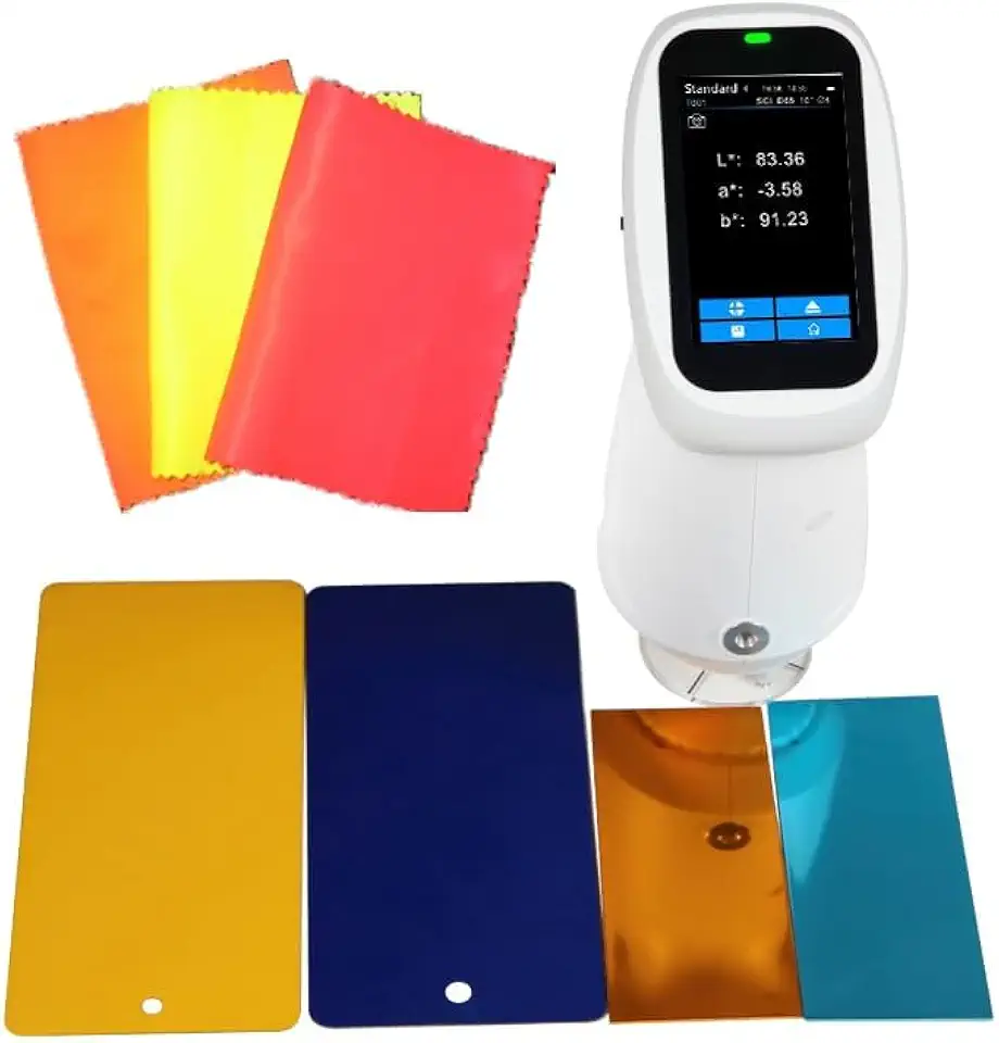Six Apertures Spectrocolorimeter with Apertures 1x3mm Φ8mm Φ4mm Flat&Tip Touch Screen Repeatability ΔE*ab≤0.02 for Fluorescent Samples,Coating,Textile,Plastic,Food,Building Materials,Cosmetics,Etc