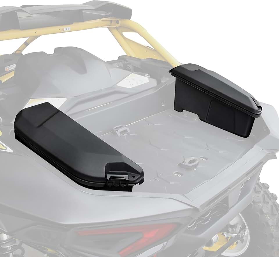 13.5L Rear Side Bed Cargo Boxes for Can-Am Maverick R, Waterproof Poly Cargo Storage Boxes Tool Bin Organizer for Can Am Maverick R X RS 2024+ Accessories, Replace #715007372, 2PCS