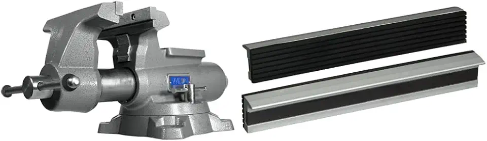 Wilton 880M Mechanics Pro Bench Vise (28813) and Yost 38003 MR-380 Magnetic Aluminum Jaw Cap with Rubber Surface, 8