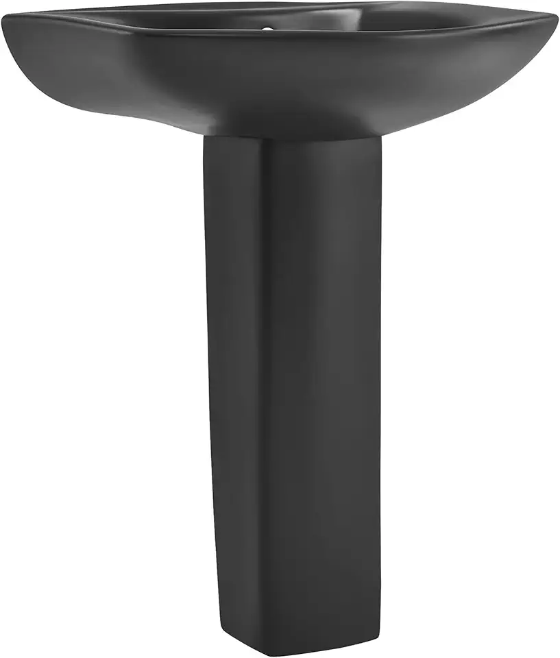 Chateau Two-Piece Round Pedestal Sink in Matte Black