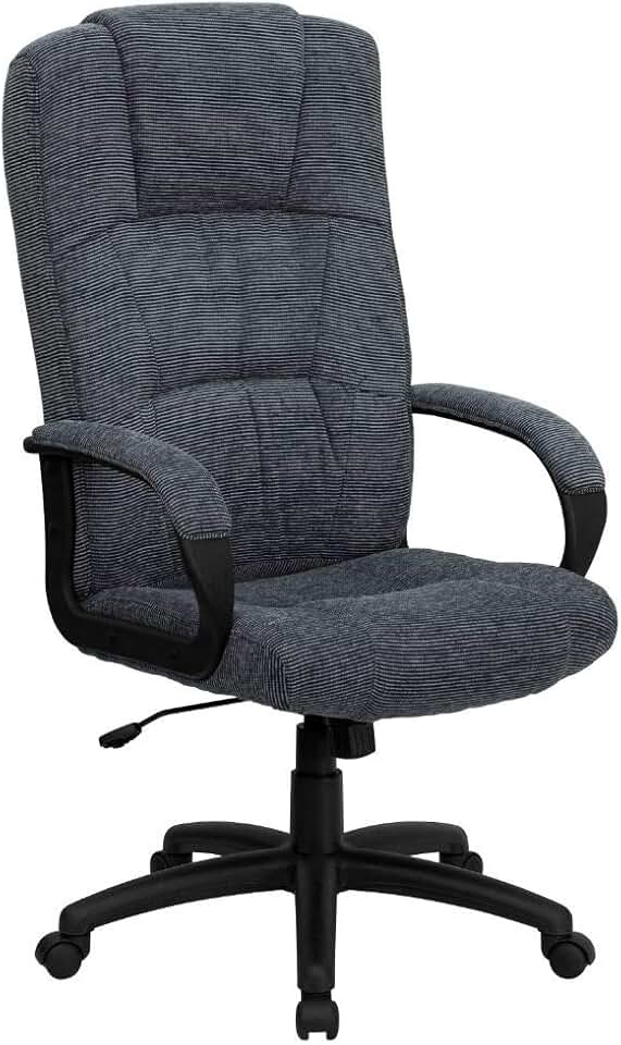 Flash Furniture Rochelle High Back Gray Fabric Executive Swivel Office Chair with Arms