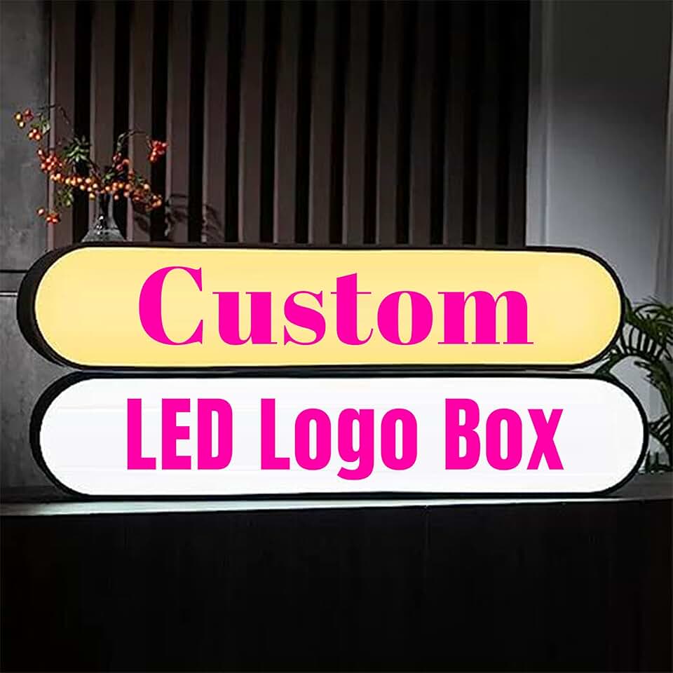 Personalized LED Light LOGO Box,Custom LED Light Box for Shop Bar Cafe Room Decor Wall Home Aesthetic Bedroom Christmas Party Birthday Wedding Gifts Letter Logo Signs