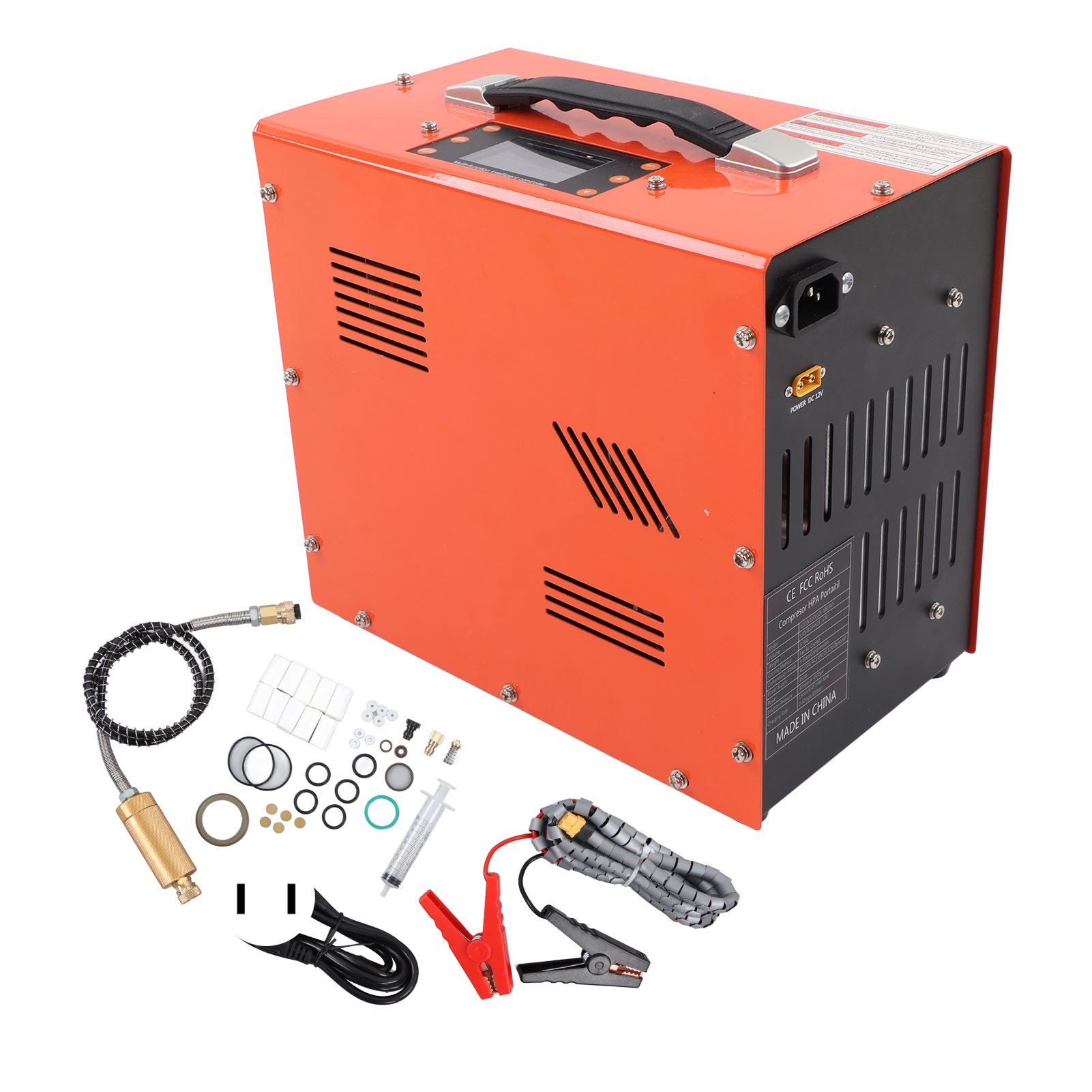 PCP Air Compressor 300Bar 30mpa High Pressure Air Compressor Automatic Stop Inflator Pump DC 12V US Plug AC 110V