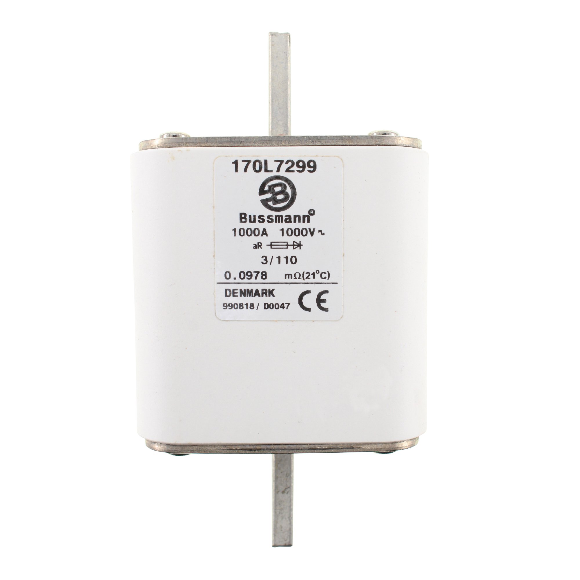 Bussmann 170L7299 High Speed Square Fuse Link, Indicator, 1000V~, 1000-Amp