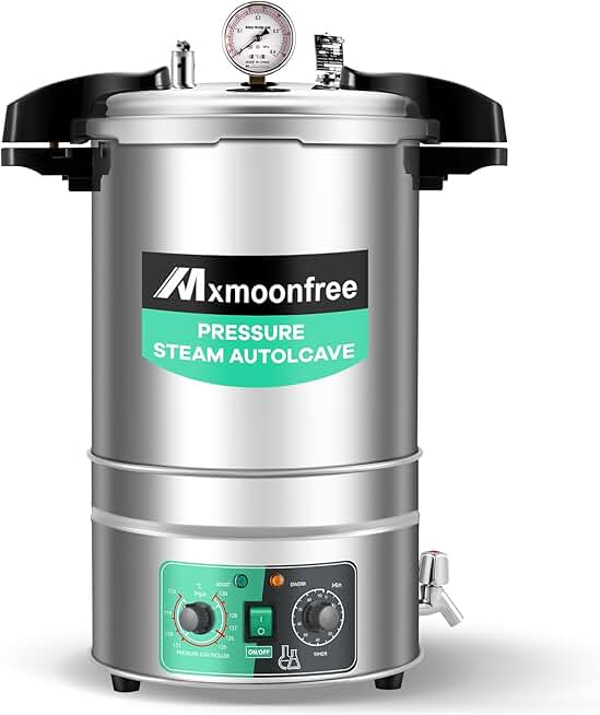 19 Quart Timed Autoclave, Steam-pressurized Autoclave, 15psi at 121℃, Laboratory Grade 110V