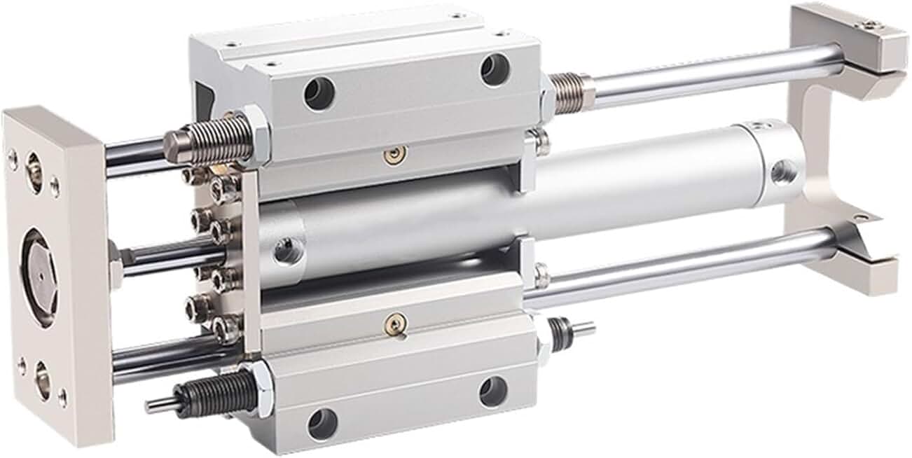 MGGMB MGGMB20/25-75/100/200/1000 Pneumatic Cylinder Three-Axis Three Rod with Guide Rod Stroke Adjustable Cylinder 1Pcs(Stroke 125mm,MGGMB 20(Bore 20mm))