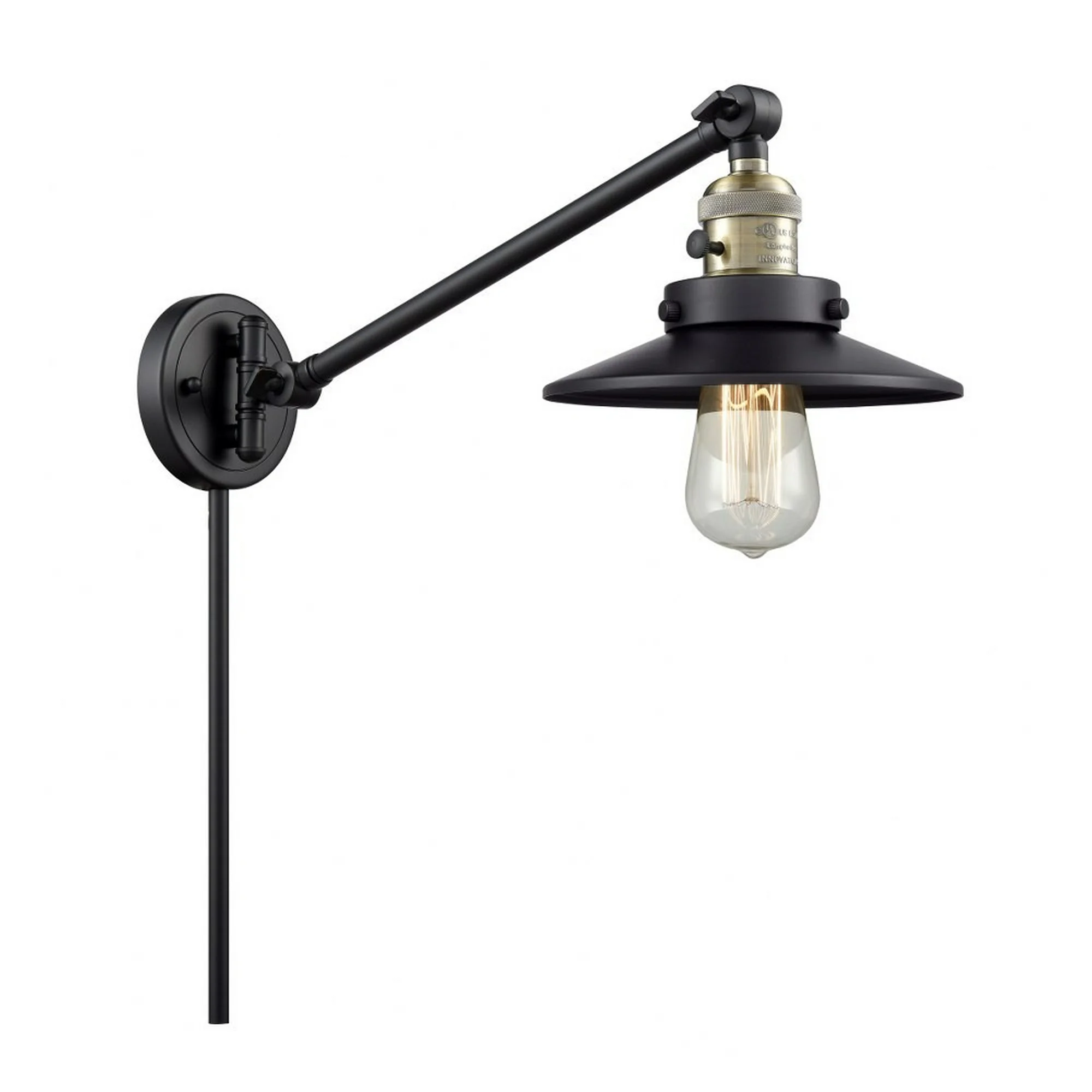 Innovations Lighting - Railroad - 1 Light Swing Arm Wall Sconce In Traditional