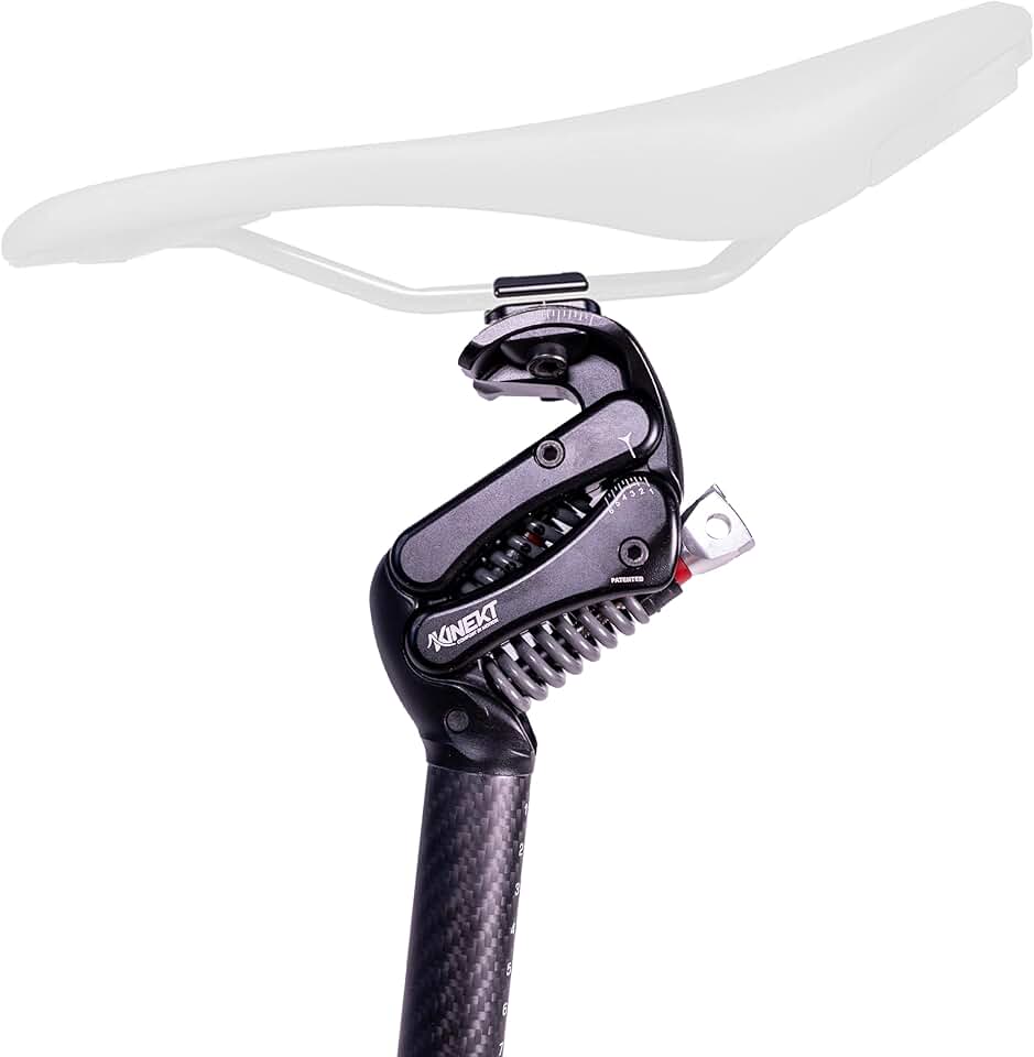 KINEKT Bike Suspension Seatpost, Carbon Fiber Seat Post for Road, Gravel and Electric Bikes, Bike Seat Shock Absorber, Lightweight, Rider Weight 80-320 Pounds, Adjust to Weight & Riding Style