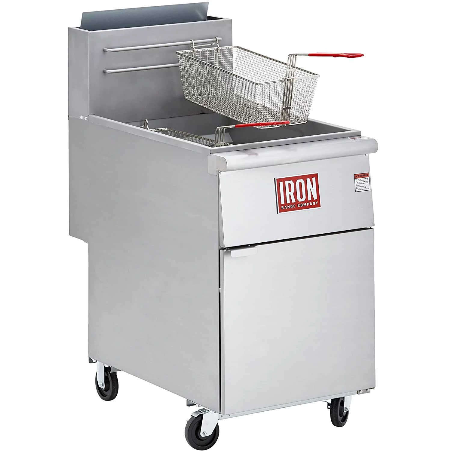 Iron Range IRF-75 NAT 75 Lbs. Commercial Free Standing Natural Gas Fryer, 150,000 BTU, Stainless Steel, ETL Listed