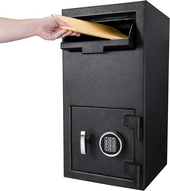 BARSKA AX12590 Standard Keypad Security Depository Drop Safe 1.72 Cubic Ft, Black, One Size
