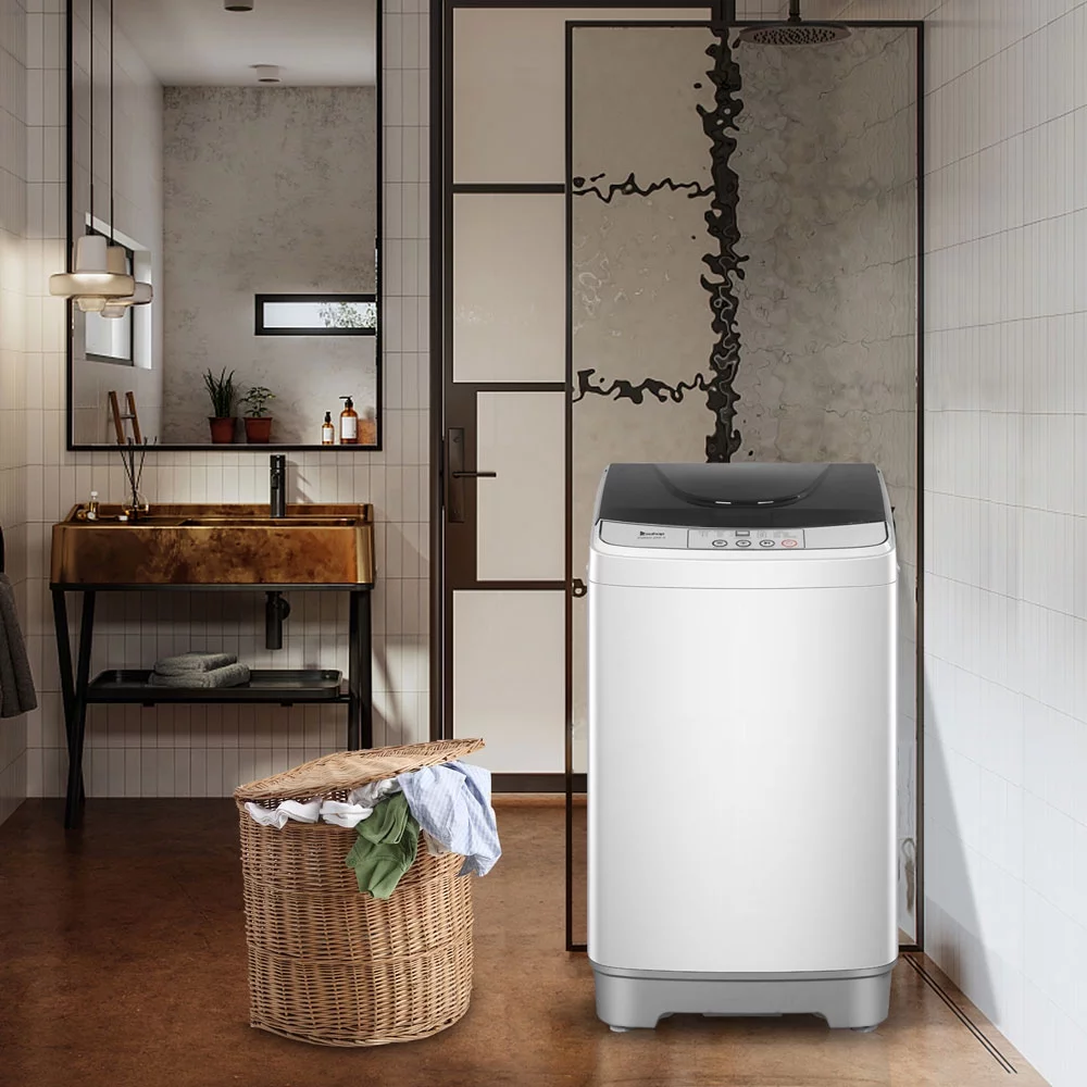 iTopRoad 13.3lbs Portable Full-Automatic Washing Machine Load Laundry Washer W/Drain Pump