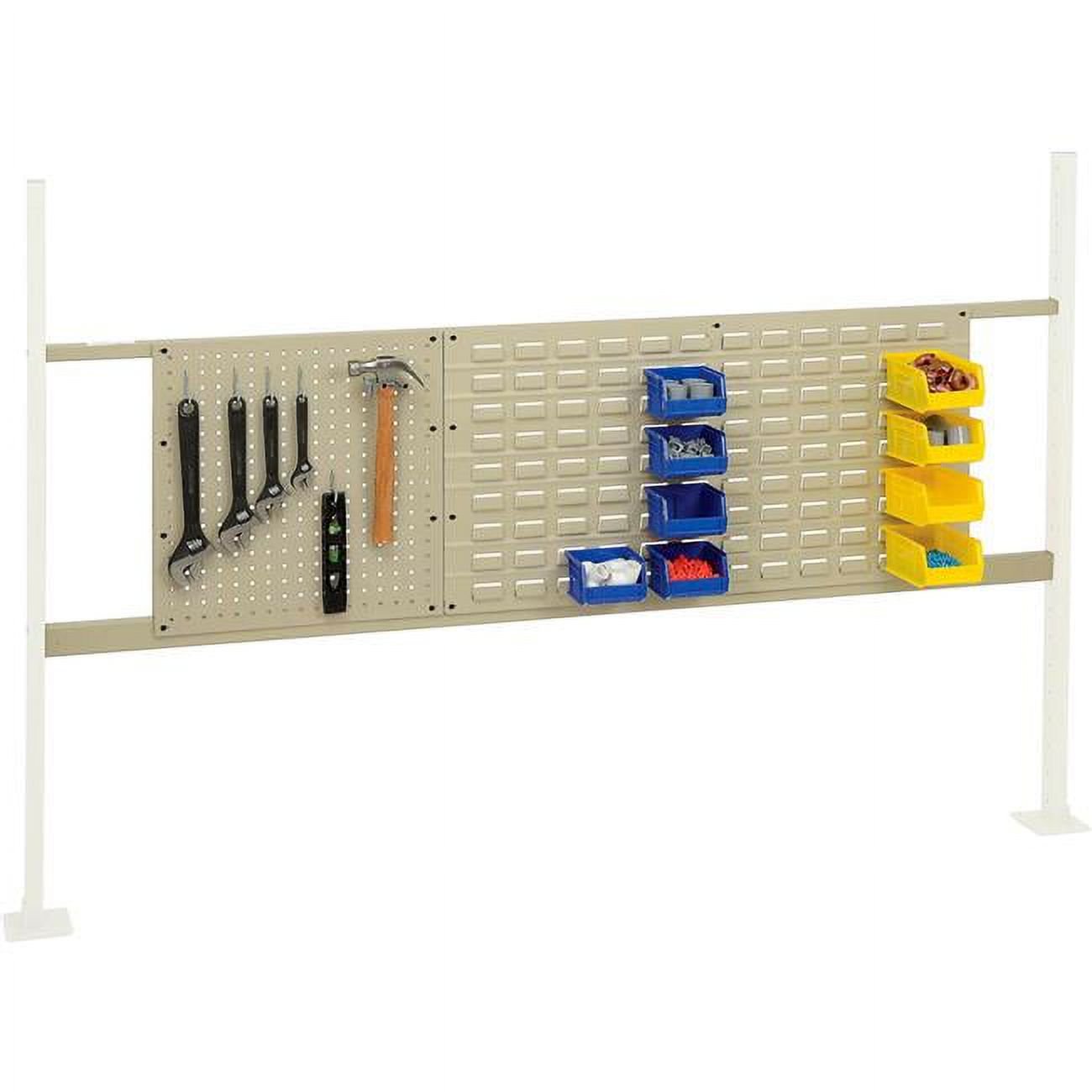 Panel Kit for 72 in. Workbench, 18 in. Pegboard & 36 in. Louver, Mounting Rail - Tan