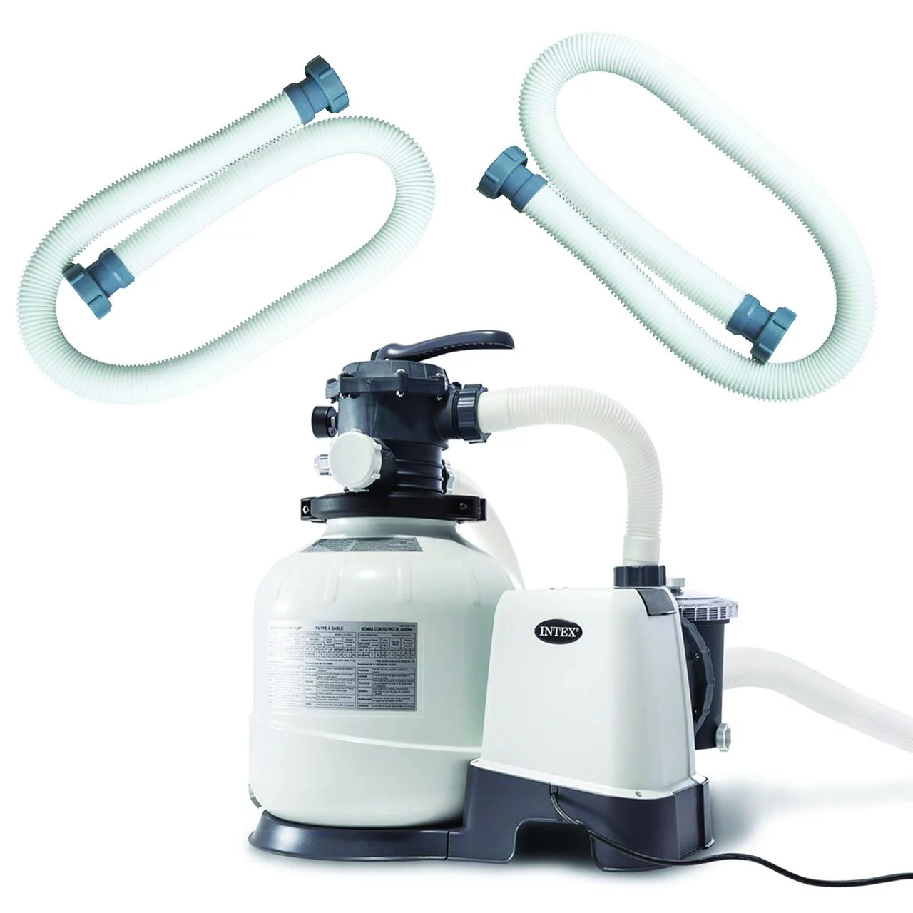 Intex Above Ground Pool Sand Filter Pump Bundled with Replacement Hose (2 Pack)