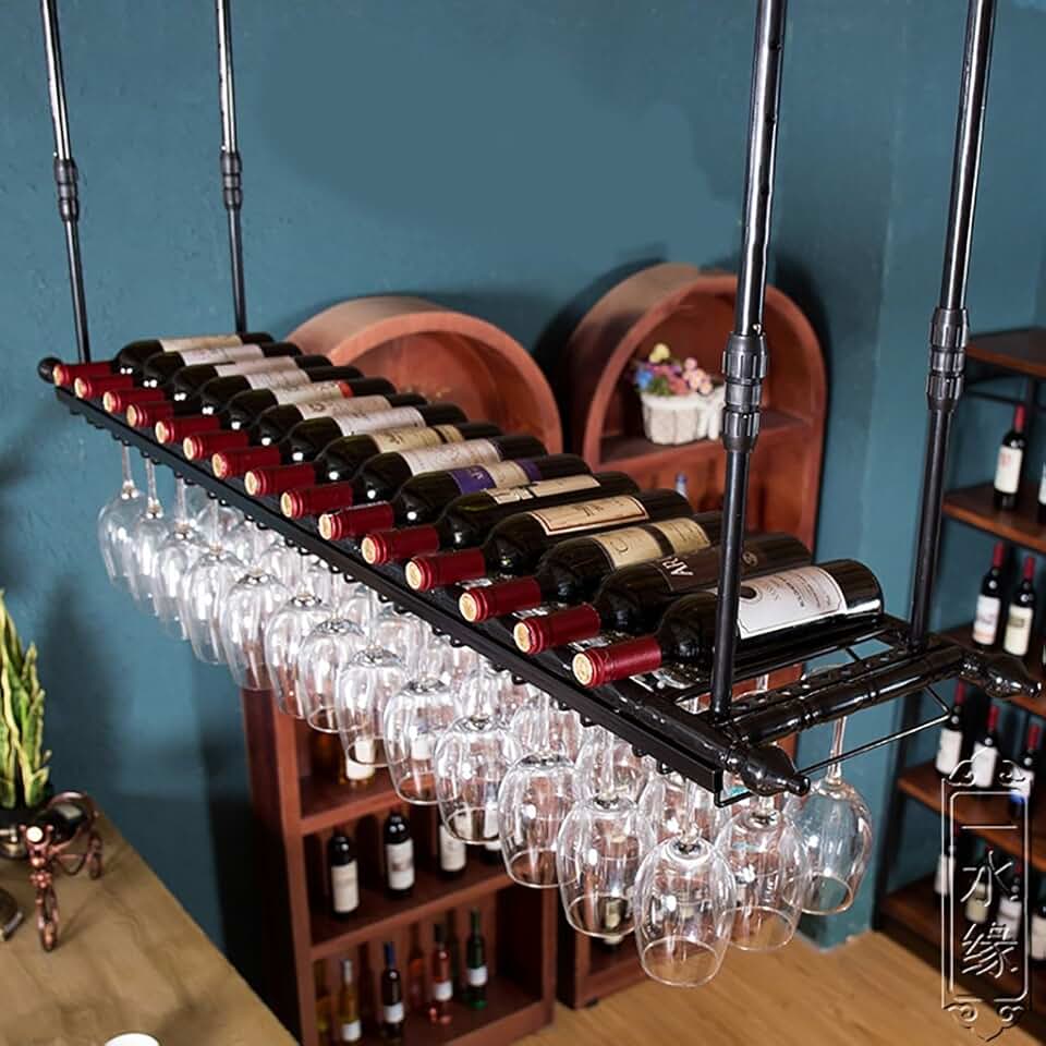 Wine Racks Metal Wine Racks, Glassware Holders, Creative Goblet Holders, Wine Racks for Living Room Bars, Hanging Glass Holders (Size : L100*30CM)