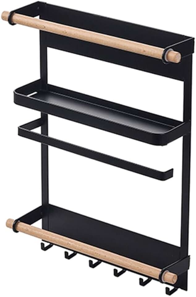 Fridge Shelf Paper Towel Roll Holder Magnetic Storage Rack Spice Hang Rack Decorative Metal Shelf Kitchen Organizer, 1