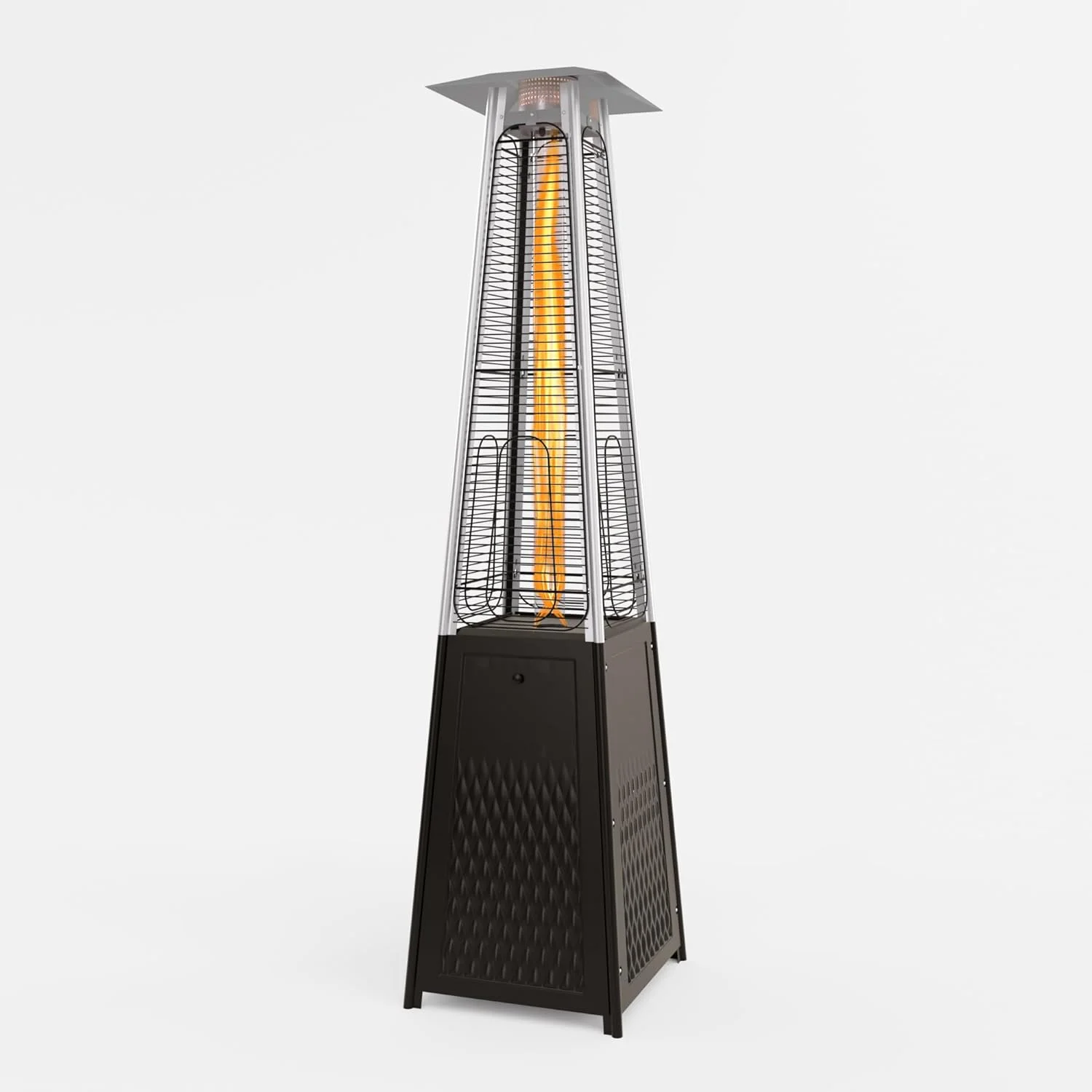 Patio Heater, 48,000 BTU Glass Tube Propane Stainless Steel Outdoor Patio Heater with Wheels and Cover for Patio, Backyard and Pool