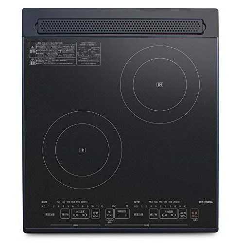 Iris Ohyama IH Cooking Heater Built-in 2 Ports 200V PIHD4522B Black