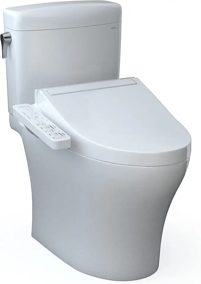 Aquia IV Cube 2-Piece 1.28 GPF Dual Flush Elongated ADA Comfort Height Toilet in Cotton White, C2 Washlet Seat Included