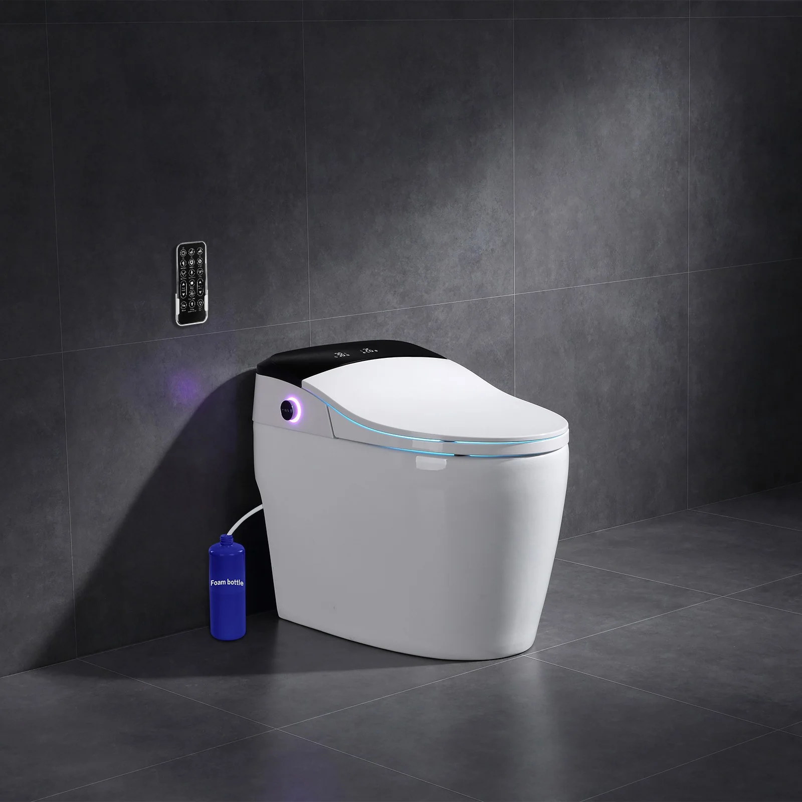 Intelligent Bidet One Piece Toilet with Auto Dual Flush, Heated Seat, Warm Water and Dry
