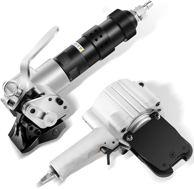 Steel Strapping Tool Pneumatic Metal Strapping Machine Tensioner and Cutter Sealer Heavy Duty Split Type Baler for 1.25''/32mm Width Strapping (32mm/1.25inch)