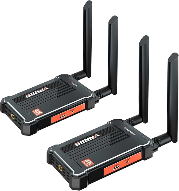 Wireless Video Transmission System, Wireless HDMI Transmitter and Receiver 4K, 490FT Los Range,0.1s Latency,Support 60Mbps 2.4/5G Transmission,Up to 1TX&4RXs.