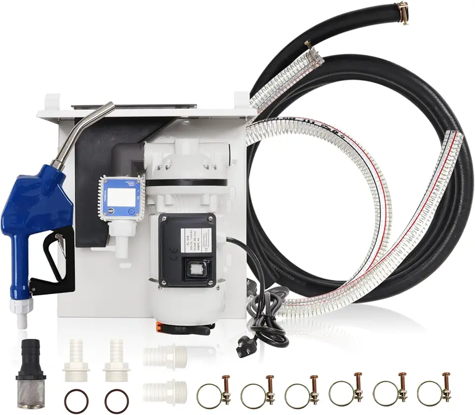 NEW DEF Pump - 110 Volt,Diesel Exhaust Fluid DEF Pump, Pump Kit for DEF, DEF Pump with Totes, Drums, And Wall Mounts, Includes DEF Pump,Flow Meter,Coupler,SS Auto Nozzle,20' Hose