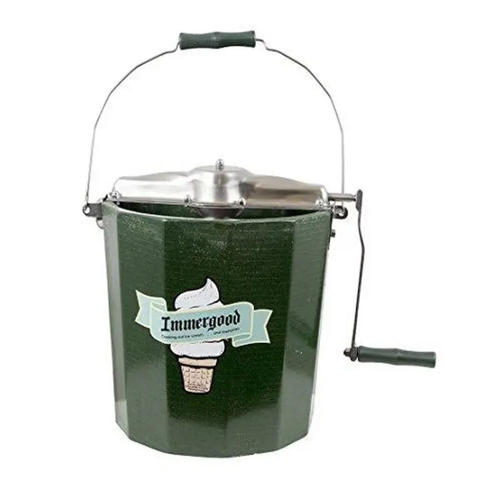 Immergood - PREMIUM 4 qt. - Stainless Steel Ice Cream Maker - Hand Crank