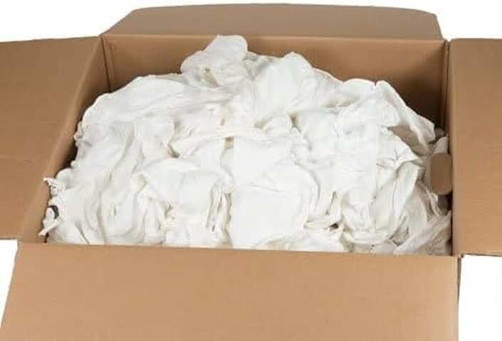 White Premium Jersey Knit Cleaning Rags, Pack of 450 12x12in Pieces (Total of 50 Pounds) for Car Wash, Houses, Cleaning Companies, Handyman, Construction, Retail Stores and Other Industries.