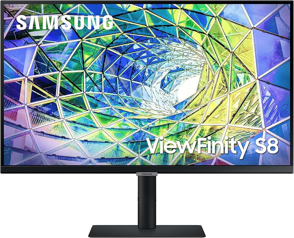 SAMSUNG S80A Computer Monitor, 27 Inch 4K , Vertical , USB C , HDR10 (1 Billion Colors), Built-in Speakers (LS27A800UNNXZA),Black