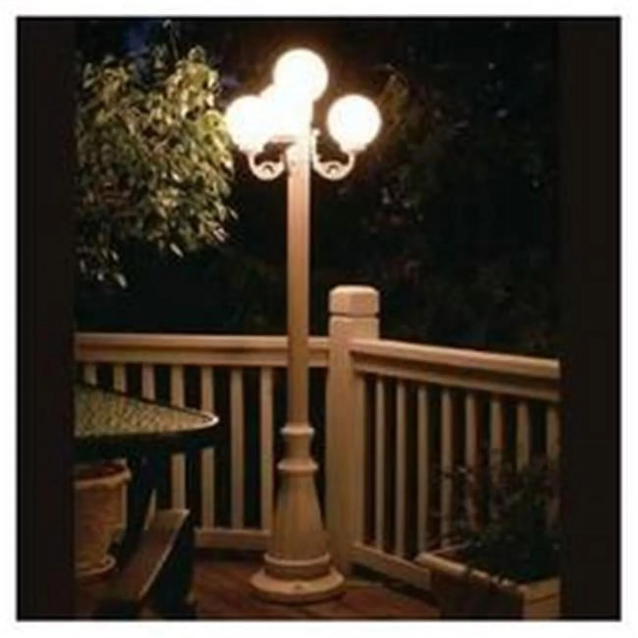 Patio Living Concepts European Park Style Four White Globe Lantern Patio Lamp