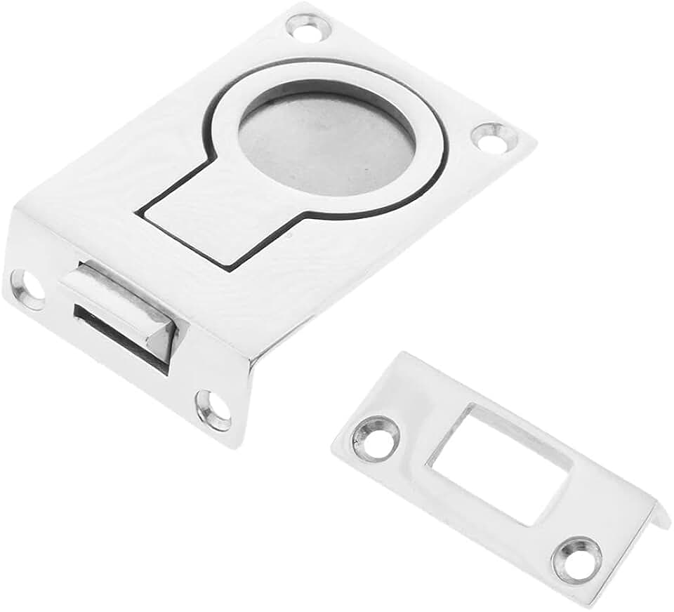 Marine 316 Stainless Recessed Hatch Pull Buckle Floor Latch Flush Pull 1 Piece Floor Latch