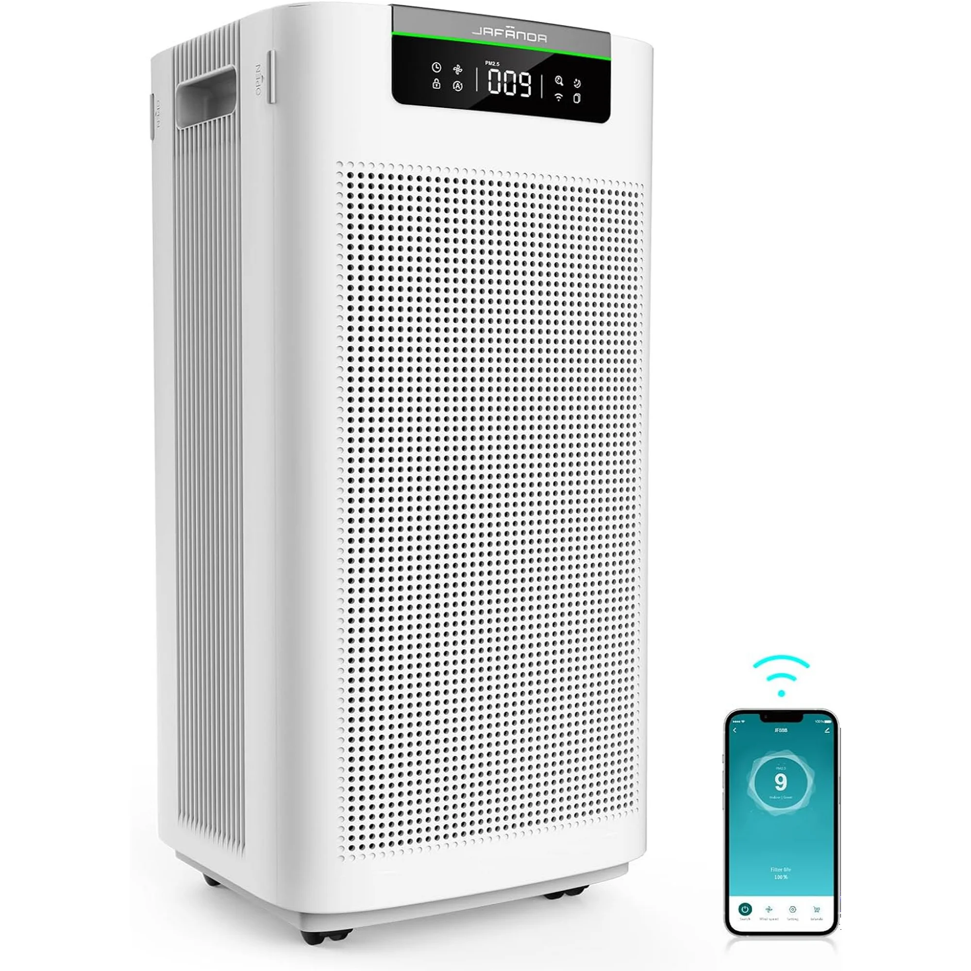 Jafanda Smart Air Purifier 3800 Sq.ft H13 HEPA APP & Alexa for Allergies for Home & Office JF888