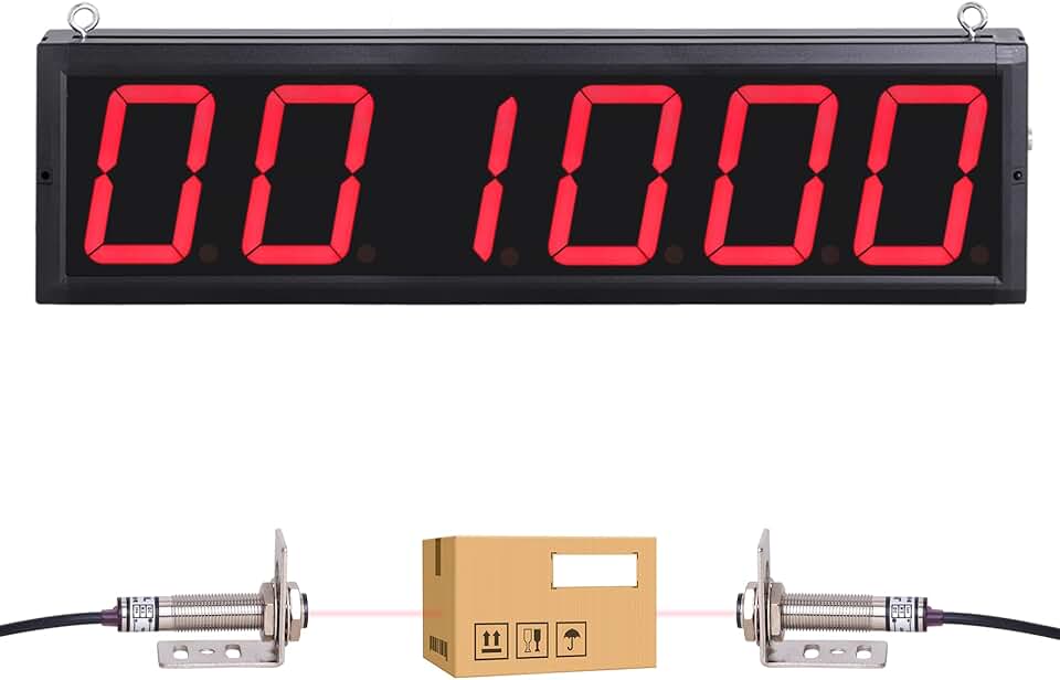 Digital LED Counter Count Up to 999999 Laser Sensor 4in Digits Display Counter People Visitor Counter with Remote Control 110-240V