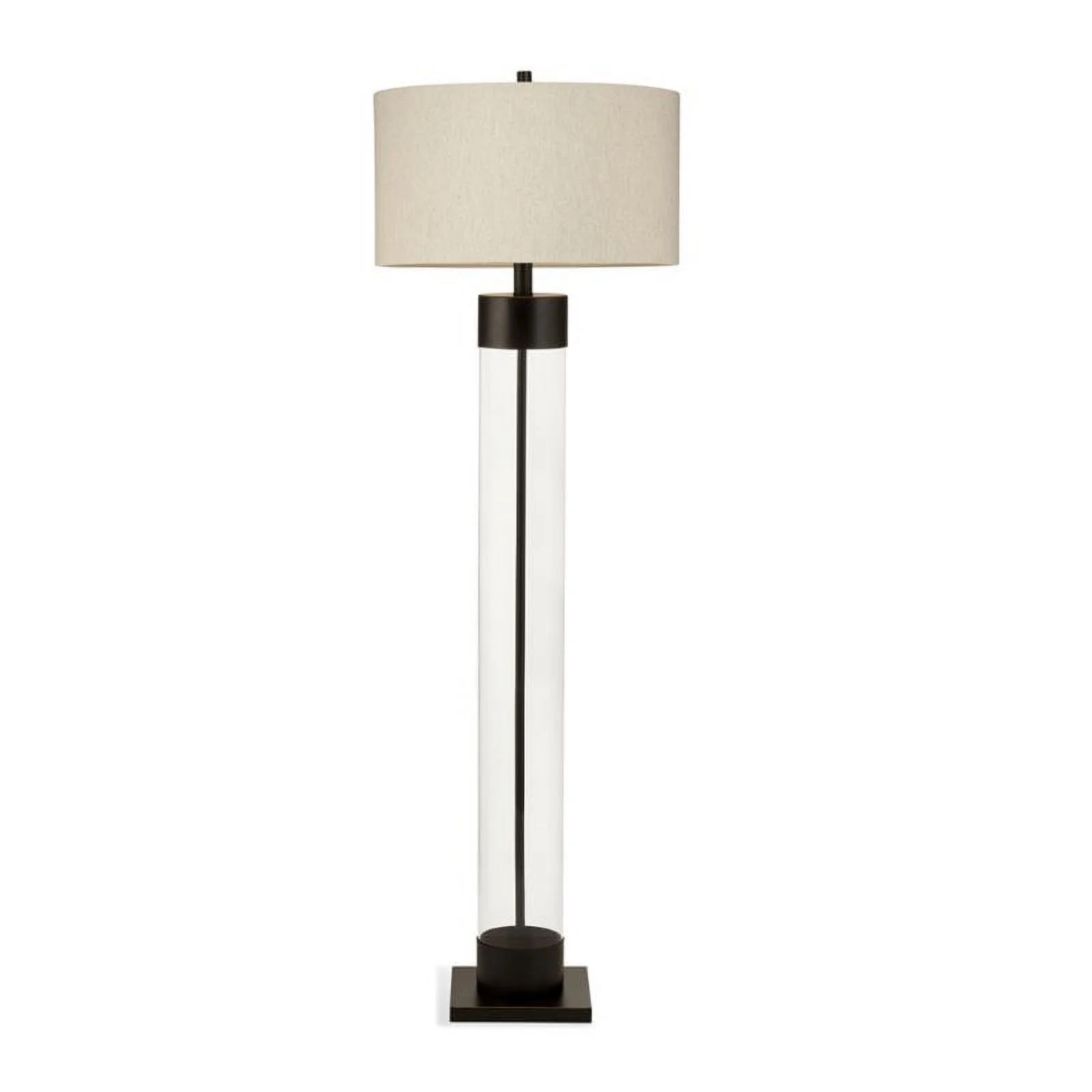 Pemberly Row Modern / Contemporary Glass Floor Lamp in Bronze