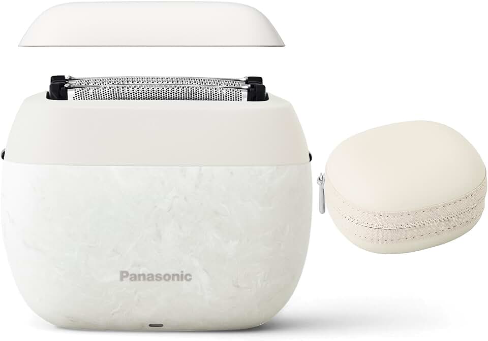 Panasonic ARC5 Palm-Sized Electric Razor, Handheld Luxury Compact Shaver with Upcycled Body, 5-Blade Cutting System, and USB-C Charging, Wet/Dry - ES-PV6A-W