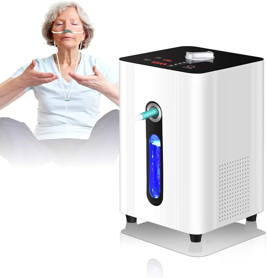Hydrogen Inhalation Machine, 150ml/min Hydrogen Machine, 99.99 Percent High Purity PEM and SPE Ionizer, Water Level Warning, Water Quality Monitoring, Safe and Secure