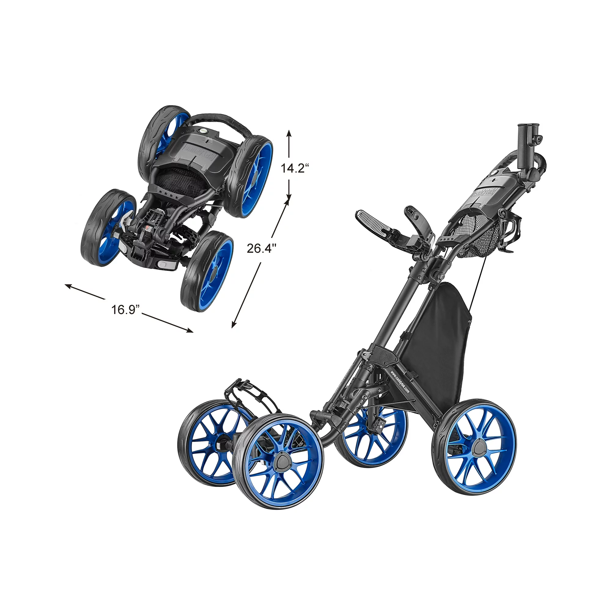 Caddytek CaddyCruiser ONE V8 Golf Push Cart, Blue