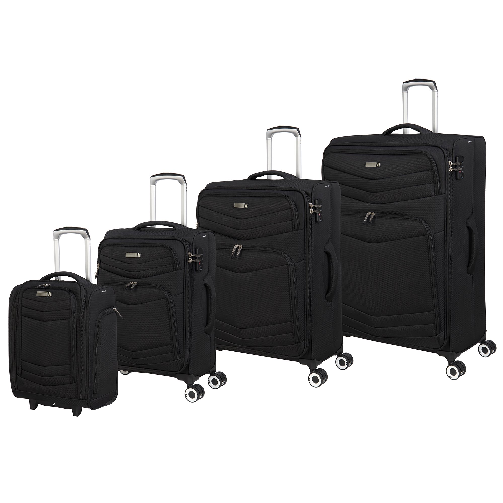 it luggage Intrepid 4pc Softside 8 Wheel Expandable Spinner Luggage Set with TSA Lock