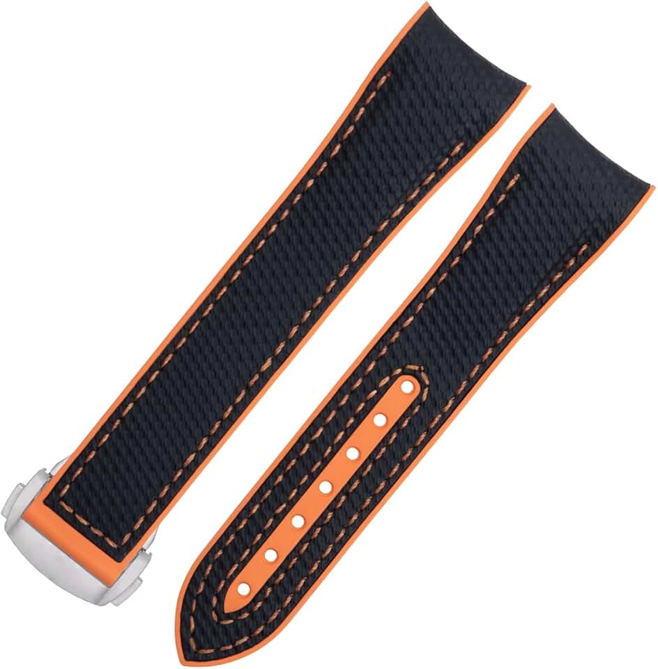 KLVN 20mm 21mm FKM Rubber Replacement Watch Band For Omega Seamaster 600 300 AT150 Aqua Terra 8900 Steel Buckle Series Watch Strap