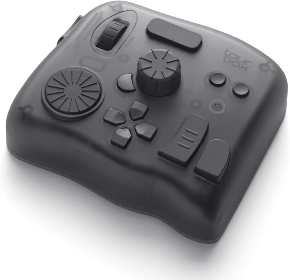 TourBox Elite, Upgraded Bluetooth Controller for Video Photo Editing, Color Grading, Illustration FCPX Premiere Davinci Resolve Adobe Photoshop Lightroom Capture One Illustrator After Effects Keyboard