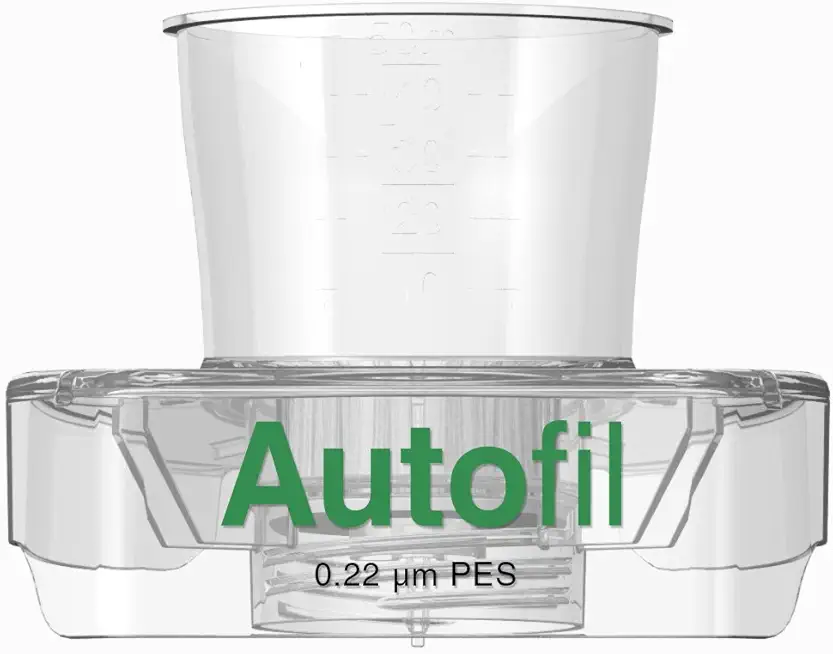 Autofil Sterile Disposable Centrifuge Tube Top Vacuum Filters with 0.2um Sterilizing PES Membrane, 50mL, 48/CS