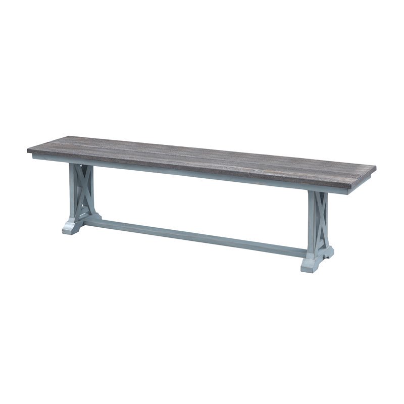 Pemberly Row Modern / Contemporary Solid Wood Blue Dining Bench